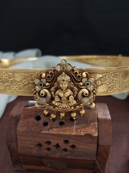 Antique hip belt with Zircon stones in Lakshmi design - Sonal Fashion  Jewellery - Sonal Fashion Jewellery