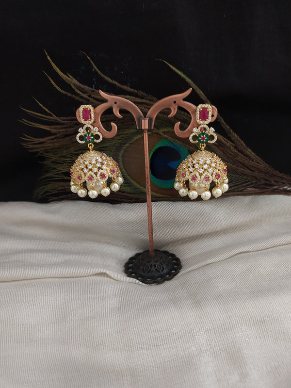 South Indian Style Gold Tone Jhumki Party Wedding Fashion Tradotional  Earrings | eBay