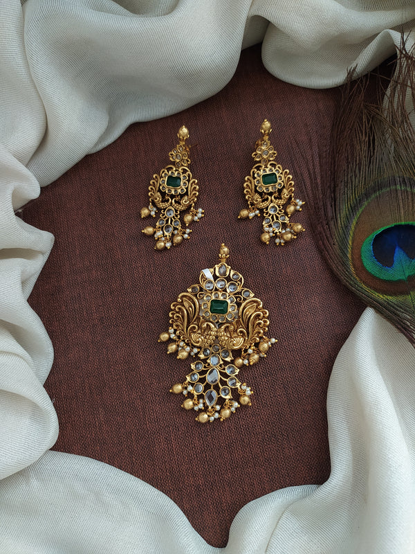 Elegant Tanmani Peacock Pendant Set - Exquisite Jewelry for Special  Occasions